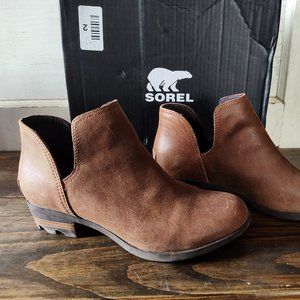 SOREL Womens Lolla Brown Tan Ankle Boots Size 8.5 leather